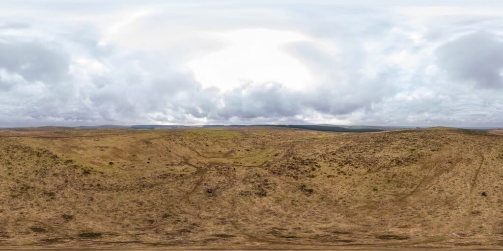 panoramas of Fox Tor Stone Alignment